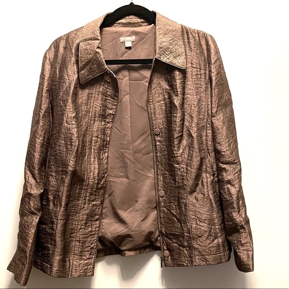 Metallic collared jacket - image 1